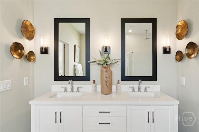 117 Mage St, Savannah, GA 31302 - bathroom with double vanity and tiled shower