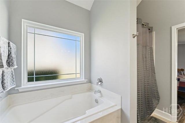 25 Savannah Ln, Richmond Hill, GA 31324 - bathroom with plenty of natural light, a bath, and a shower
