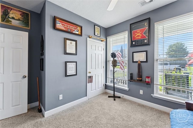 25 Savannah Ln, Richmond Hill, GA 31324 - carpeted entryway featuring baseboards and a ceiling fan