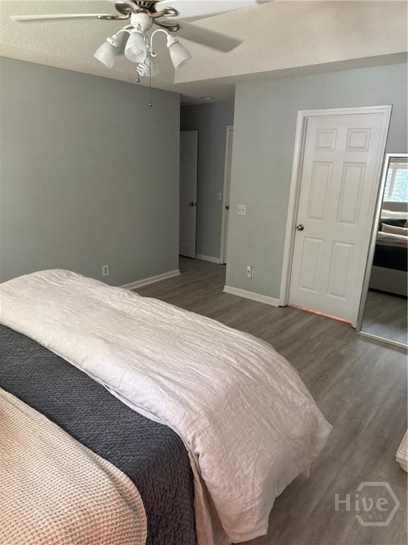144 Summer Winds Dr, Savannah, GA 31410 - bedroom featuring dark wood-style flooring and ceiling fan