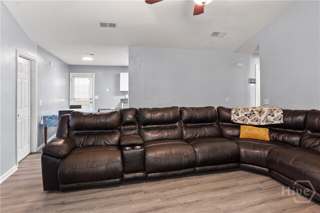 65 Fabian Ln, Hinesville, GA 31313 - living room with ceiling fan and wood finished floors