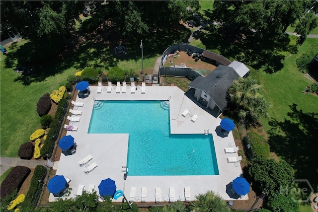 104 Shoals Dr Unit L8, Savannah, GA 31410 - bird's eye view of a pool area