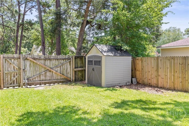 1001 Debbie St, Savannah, GA 31410 - fenced backyard featuring a gate and a storage unit