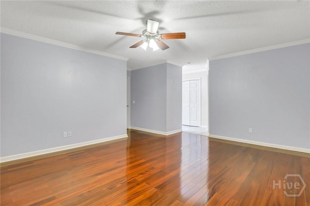 123 Companion Way, Savannah, GA 31419 - spare room featuring ceiling fan, crown molding, wood finished floors, and a textured ceiling