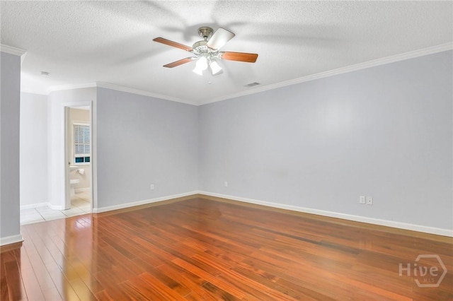 123 Companion Way, Savannah, GA 31419 - unfurnished room featuring wood finished floors, a ceiling fan, crown molding, and a textured ceiling