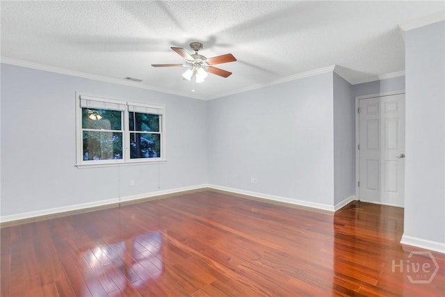 123 Companion Way, Savannah, GA 31419 - empty room with wood finished floors, a ceiling fan, a textured ceiling, and ornamental molding