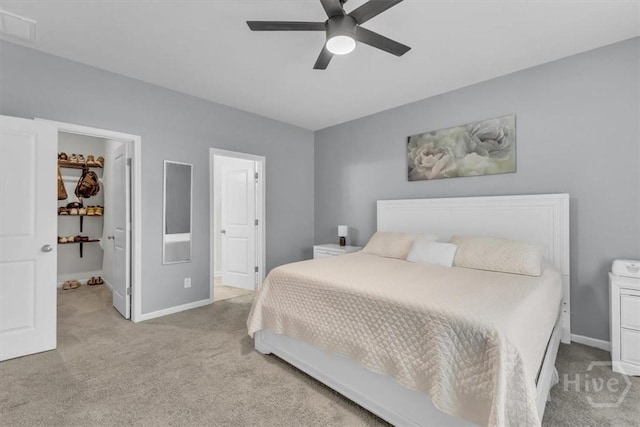 105 Jepson Way, Pooler, GA 31322 - bedroom featuring carpet flooring, a spacious closet, a ceiling fan, and a closet