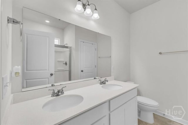 105 Jepson Way, Pooler, GA 31322 - bathroom featuring double vanity, a shower, and tile patterned flooring