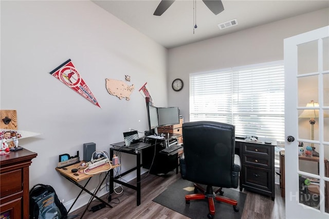 333 Providence Trce, Statesboro, GA 30461 - office with wood finished floors and ceiling fan