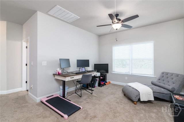 333 Providence Trce, Statesboro, GA 30461 - carpeted office featuring a ceiling fan and baseboards