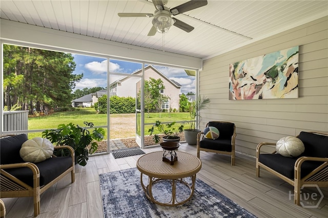 28 Misty Marsh Dr, Savannah, GA 31419 - sunroom / solarium featuring a ceiling fan