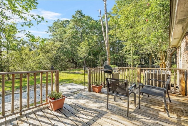 139 Crossover Ln, Savannah, GA 31410 - wooden deck featuring view of wooded area and a water view