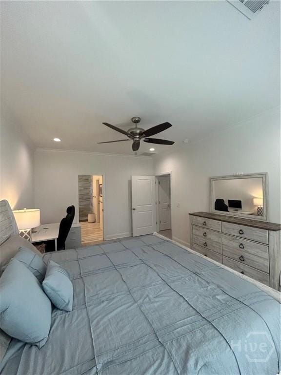 275 Heron Ct, Saint Marys, GA 31558 - bedroom with carpet, recessed lighting, and a ceiling fan