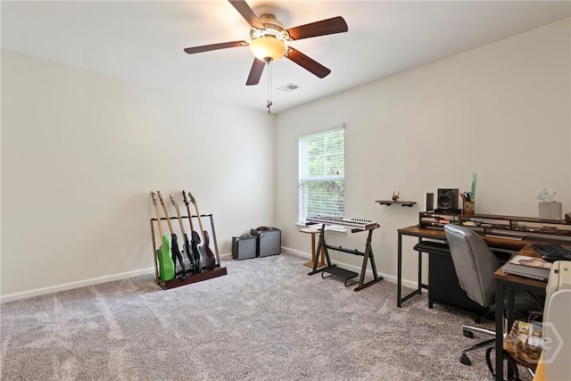 30 Melody Dr, Pooler, GA 31322 - home office featuring carpet floors and a ceiling fan