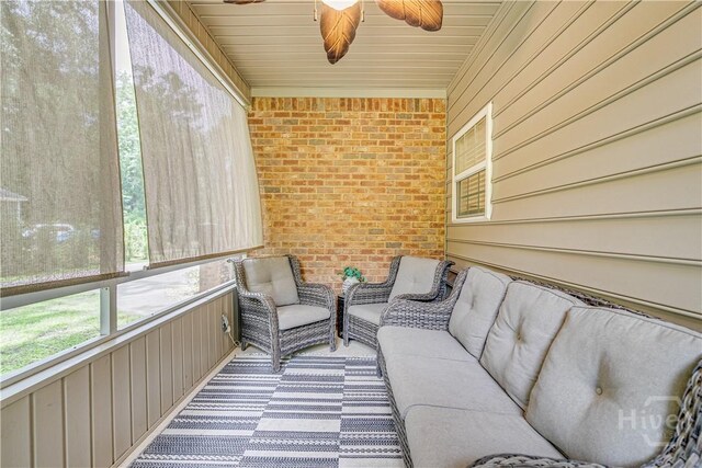 210 Windsong Dr, Richmond Hill, GA 31324 - unfurnished sunroom with an outdoor hangout area and ceiling fan
