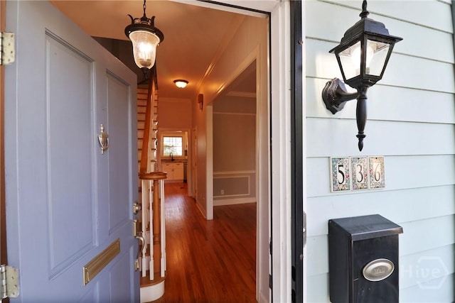 536 E Harris St, Savannah, GA 31401 - corridor with wood finished floors and a sink