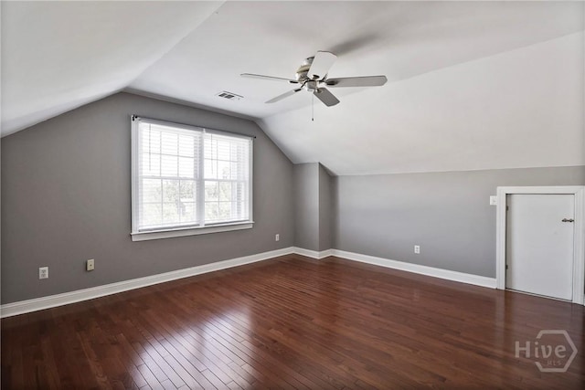 536 E Harris St, Savannah, GA 31401 - additional living space featuring a ceiling fan, wood finished floors, and vaulted ceiling