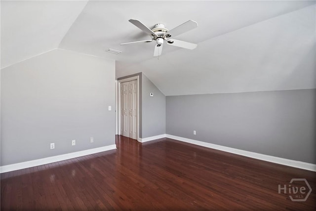 536 E Harris St, Savannah, GA 31401 - bonus room with vaulted ceiling, a ceiling fan, and wood finished floors