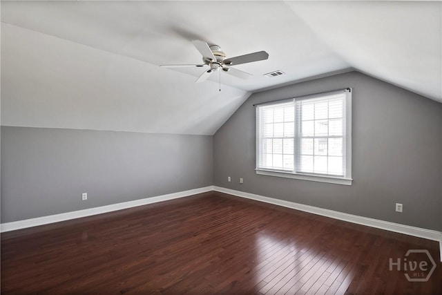 536 E Harris St, Savannah, GA 31401 - bonus room with dark wood finished floors, a ceiling fan, and vaulted ceiling