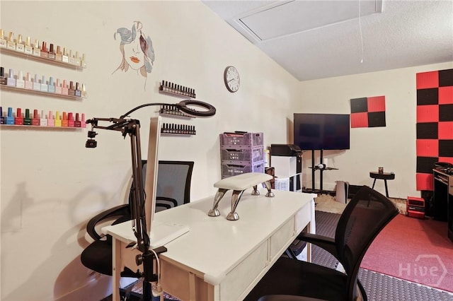 140 Kettle Creek Ln, Midway, GA 31320 - carpeted home office with attic access