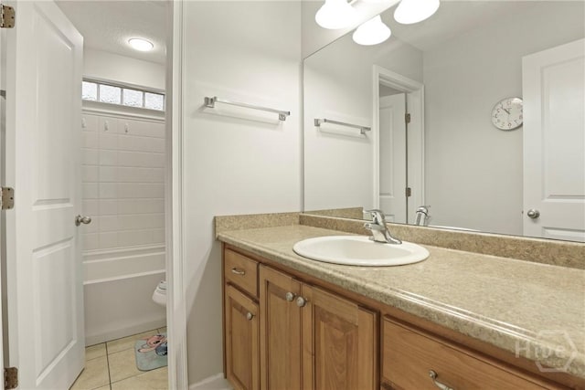 140 Kettle Creek Ln, Midway, GA 31320 - full bath with vanity, tile patterned floors, and shower / tub combination