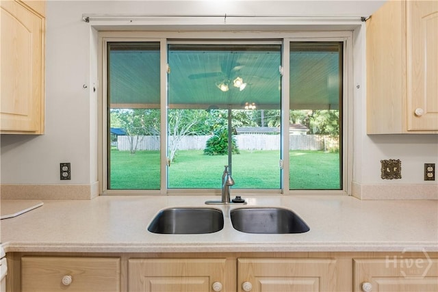 2 N Stillwood Ct, Savannah, GA 31419 - kitchen featuring light brown cabinets, light countertops, and healthy amount of natural light