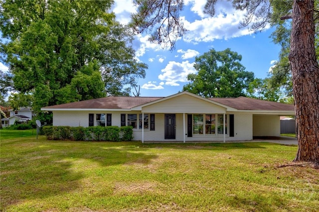 1231 Estates Way, Pooler, GA 31322 - view of front of home featuring a front lawn, an attached carport, and brick siding