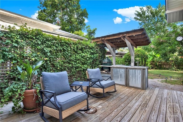 1507 E 49th St, Savannah, GA 31404 - wooden terrace with area for grilling
