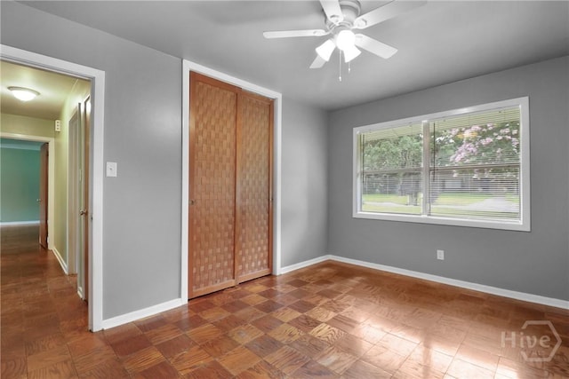 5012 Spartan Dr, Savannah, GA 31404 - unfurnished bedroom featuring a closet and ceiling fan