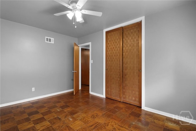 5012 Spartan Dr, Savannah, GA 31404 - unfurnished bedroom featuring a closet and ceiling fan