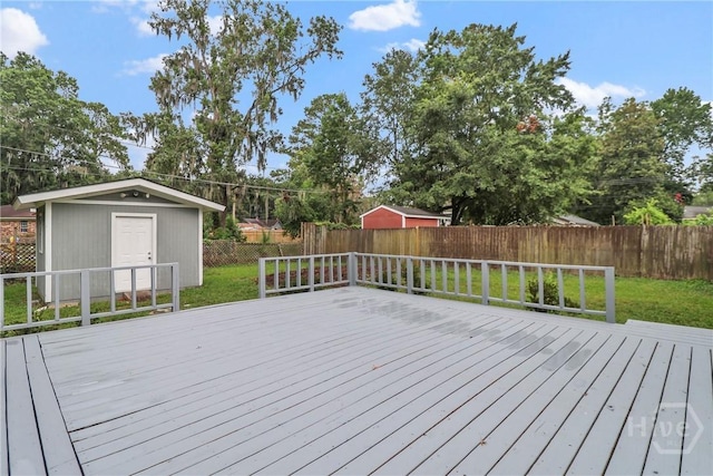 5012 Spartan Dr, Savannah, GA 31404 - wooden deck with a fenced backyard and a shed
