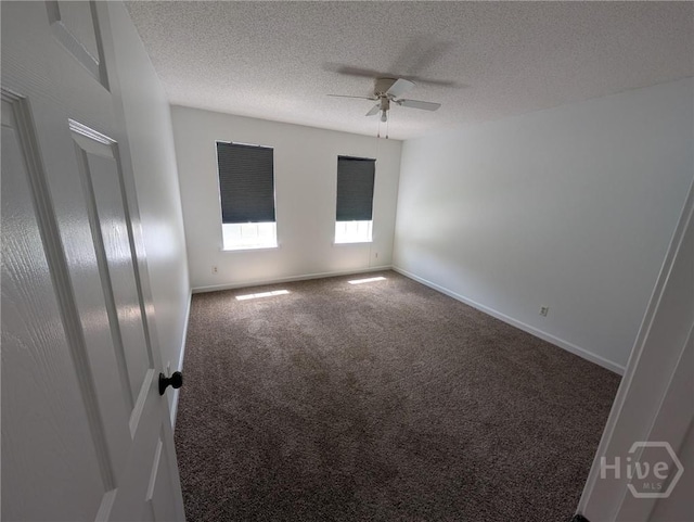 47 Rose Hill Dr, Savannah, GA 31419 - spare room with ceiling fan, carpet floors, and a textured ceiling