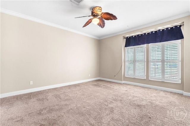 586 Church Cir, Jesup, GA 31545 - spare room with ornamental molding, carpet, and a ceiling fan