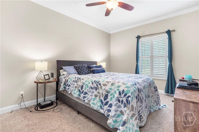 586 Church Cir, Jesup, GA 31545 - carpeted bedroom featuring ornamental molding and ceiling fan