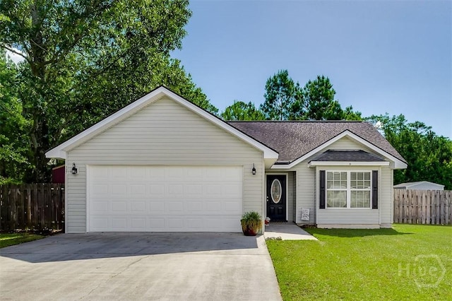127 Buckskin Ct, Guyton, GA 31312 - ranch-style house with driveway, a shingled roof, and a garage