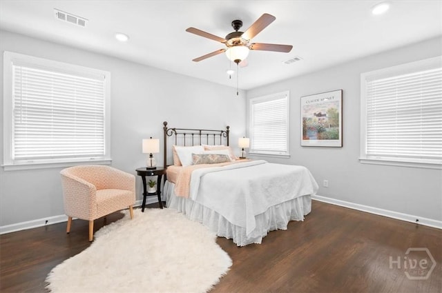 4611 Cumberland Dr, Savannah, GA 31405 - bedroom with wood finished floors, recessed lighting, and a ceiling fan