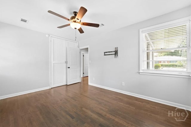 4611 Cumberland Dr, Savannah, GA 31405 - unfurnished bedroom featuring wood finished floors, a ceiling fan, and a closet