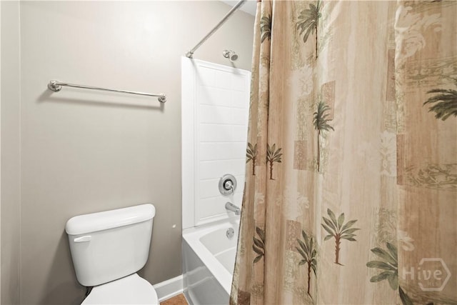 219 Byron Dr, Richmond Hill, GA 31324 - bathroom featuring shower / bath combo and toilet