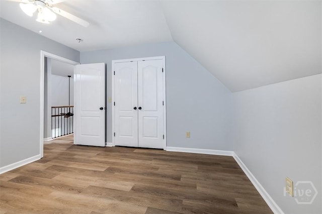 172 Green Paddock Cir, Guyton, GA 31312 - bonus room featuring a ceiling fan, wood finished floors, and vaulted ceiling