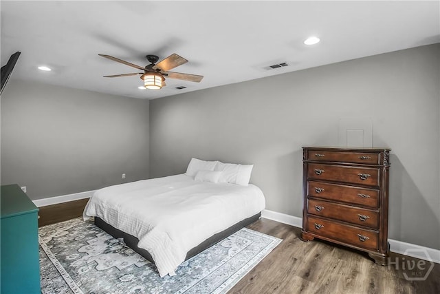 324 Elm St, Eden, GA 31307 - bedroom featuring wood finished floors, recessed lighting, and ceiling fan