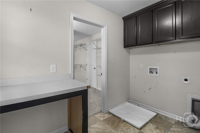 129 Winslow Cir, Savannah, GA 31407 - laundry area featuring cabinet space, electric dryer hookup, and washer hookup