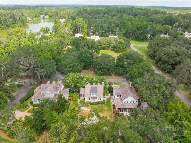 46 Cherry Laurel Ln, Richmond Hill, GA 31324 - aerial view of property and surrounding area with a forest and a nearby body of water