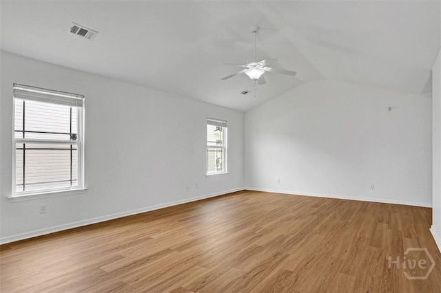 93 Lake Shore Blvd, Port Wentworth, GA 31407 - spare room with lofted ceiling, ceiling fan, and light wood finished floors