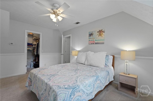 139 Marsh Edge Ln, Savannah, GA 31419 - carpeted bedroom with a walk in closet, a closet, and ceiling fan