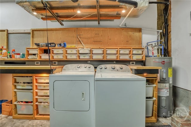 139 Marsh Edge Ln, Savannah, GA 31419 - laundry room with electric water heater and separate washer and dryer