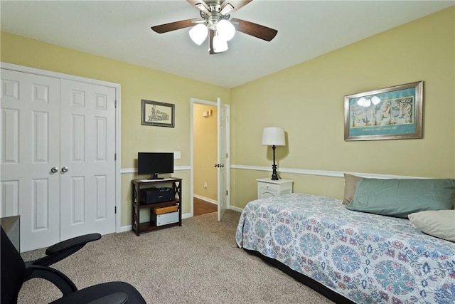27 Heron View Ct, Richmond Hill, GA 31324 - bedroom featuring a closet, carpet flooring, and a ceiling fan