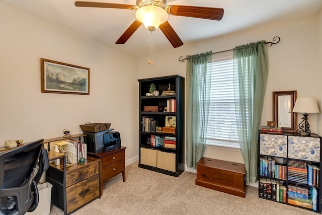 160 Wild Honey Ct, Richmond Hill, GA 31324 - office featuring ceiling fan and carpet floors