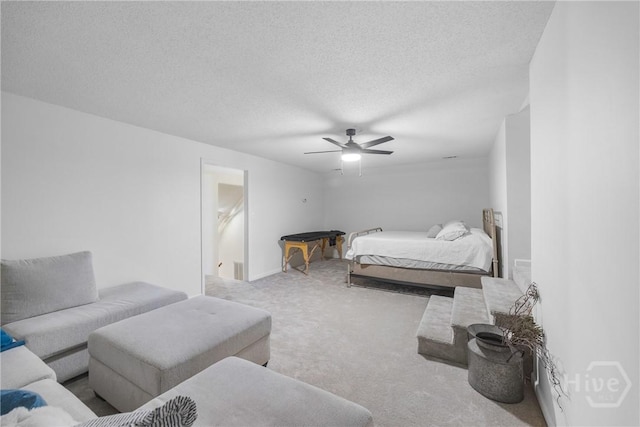 139 Mingarry Dr, Richmond Hill, GA 31324 - bedroom with carpet floors, ceiling fan, and a textured ceiling