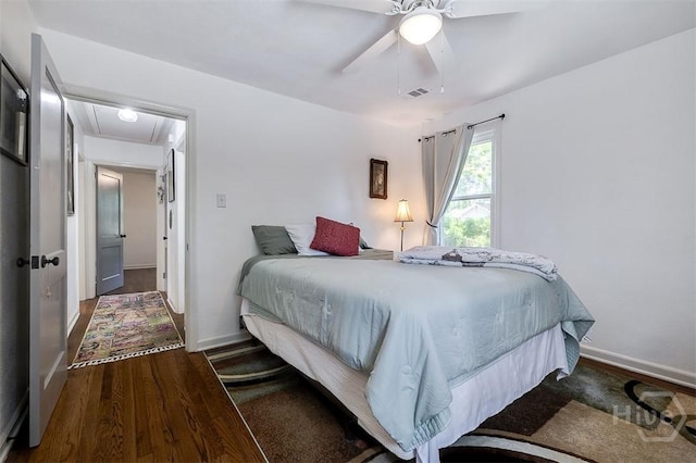 2338 Lorraine Dr, Savannah, GA 31404 - bedroom featuring wood finished floors, attic access, and a ceiling fan