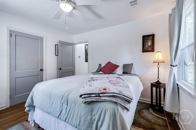 2338 Lorraine Dr, Savannah, GA 31404 - bedroom with ceiling fan and wood finished floors
